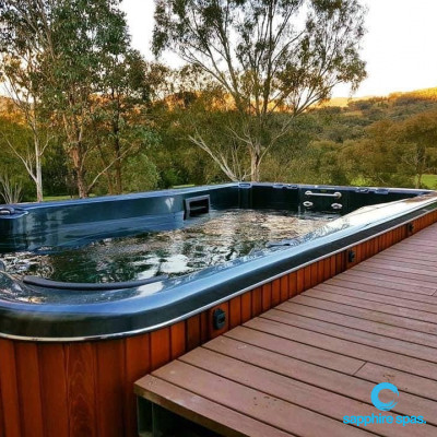 Swim spa built into a deck by the team @ Country Foam & Rubber Tamworth